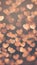 Abstract background with small shiny peach-colored hearts . Generative AI.