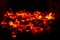 Abstract background of soft focus burning coals