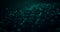 Abstract background with teal digital particles glittering and forming waves