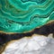 Abstract background, texture of artificial white marble black granite green agate or malachite with gold veins, decorative