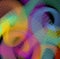 Abstract background with transparent shapes in rainbow colors. Crazy background for entertainment industry billboard - such