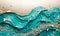 Abstract background with turquoise waves and diamonds