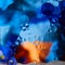 Abstract background with vibrant colors. Experiment with oil drops on water. artful and colorful bubbles. Space pattern