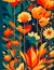 abstract background of vintage flowers, Generative AI