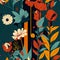 abstract background of vintage flowers, Generative AI