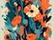 abstract background of vintage flowers, Generative AI