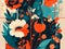 abstract background of vintage flowers, Generative AI