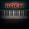 Abstract background with word rock and piano