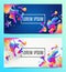 Abstract backgrounds with fluid multicolored drops