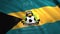 Abstract Bahamas Football Association flag cloth movements. Motion. Bahamian loopable flag with highly detailed fabric