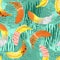 Abstract bananas print in memphis style background