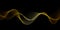 Abstract banner with golden flowing waves