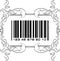 Abstract barcode with floral frame.