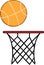Abstract Basketball Hoop With Ball