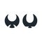 Abstract bat wings icons