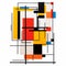 Abstract Bauhaus Illustration With De Stijl Vector And Black Line Land Art