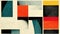 Abstract Bauhaus style background with grainy paper texture. Trendy Bauhaus design. Digital art.