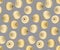 Abstract beads seamless pattern in gold xmas color.