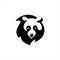 Abstract Bear Face Silhouette Logo Animal Vector