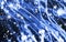 Abstract Beautiful Blurred Dark Blue Background. White Bokeh Magic. Snowfall Defocus, Celebration Festive Chrismas Backdrop.