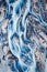 Abstract beautiful glacier rivers pattern on earth in highlands of Iceland