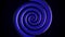 Abstract beautiful hypnotic spiral rotating on black background. Animation. Dark purple spinning helix expanding and