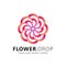 Abstract Beauty Flower Drop Company Logos Design Vector Illustration Template