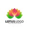 Abstract Beauty Lotus Flower Logo Design Vector Images Illustration