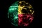 Abstract Benin sparkling flag, Christmas holiday ball concept isolated on black background