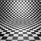 Abstract bent checkered background.