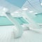 Abstract bent white empty room interior 3d surreal