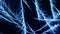 Abstract bg like winter frost pattern in 3d space from blue christmas tree branches. Particles form branches. Christmas