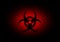 Abstract biohazard symbol dark red background