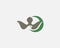 Abstract bird crescent premium logo icon design minimal style illustration. Eagle falcon hawk vector emblem sign symbol