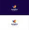 Abstract Bird Logo Design Creative sign with a dark blue and white background. Colorful Bird Logo Icon Design .Fliying Bird Colorf