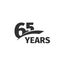 abstract black 65th anniversary logo on white background. 65 number logotype. Sixty -five years jubilee
