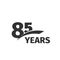 abstract black 85th anniversary logo on white background. 85 number logotype. Eighty-five years jubilee