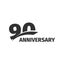 abstract black 90th anniversary logo on white background. 90 number logotype. Ninety years jubilee celebration