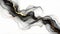 Abstract Black Alcohol Ink with Gold Streak on White Background. Elegant Liquid Painting Texture