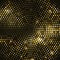 Abstract black background with retro golden glitter halftone