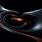 Abstract black background, wavy polished metamorphosis 6