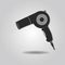 Abstract black blow dryer icon with dropped shadow