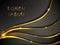 Abstract black gold metallic wavy banner