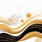 Abstract Black And Gold Wave Background With Symbolic Elements