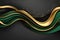 Abstract black and gold wave lines curve wavy luxury background.AI generated