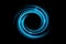 Abstract black holes in space or spiral tunnel with light blue fog on black background