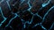 Abstract black marble stone wallpaper with glowing blue cracks. 3D rendering granite background for graphic design, banner,