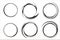 Abstract black paint brushstroke circles pack. Enso zen ink brush style symbol set.