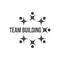 abstract black people together as circle teamwork or teambuilding concept logo. team work and team building, social media,