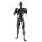 Abstract black plastic human body mannequin over white background. Fighting pose